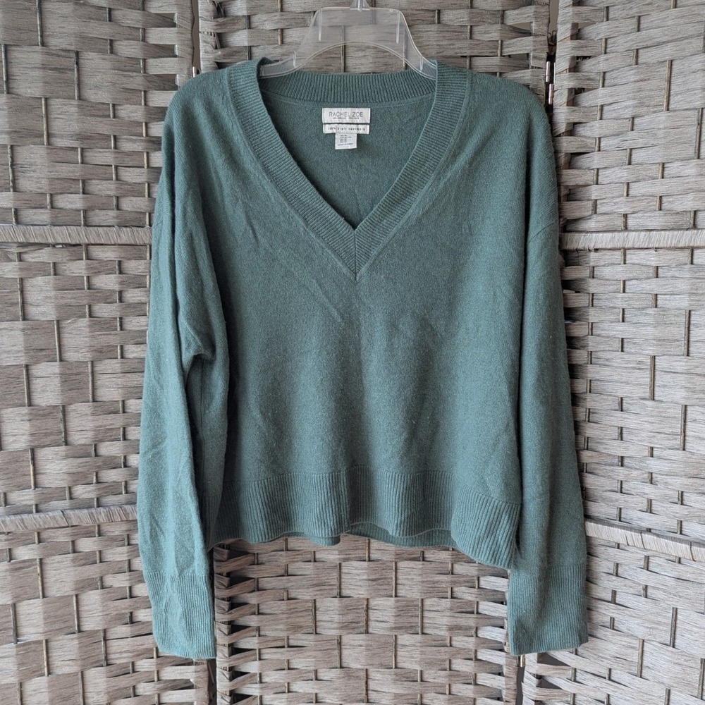 Rachel Zoe Forest Green V-Neck Sweater